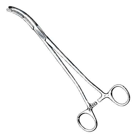 Heaney Hysterectomy Forceps, 8 1/2" Curved, Double Tooth, Heavy, Each