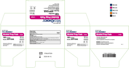 Alcohol Prep Pads Large, 100/Box