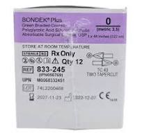 Bondek Plus Suture Sz. 0, 1x48" Green Braided Absorbable, Two Tapercut TC-43, Sterile 12/Box