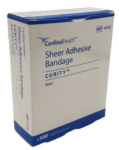 Curity Sheer Adhesive Bandages Spot 7/8", 100/Box