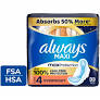 Always Maxi Pads w/Wings Overnight Absorbency Size 4, 33/Pack