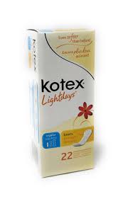 Kotex Lightdays Liners, Regular, Unscented, 22/Box