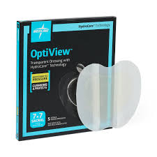 OptiView Transparent Dressing w/Hydrocore Technology, 7"x 7" Sacral, Sterile, 5/Pack