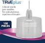TRUEplus 5-Bevel Pen Needles 29G x 12.7mm, 100/Box