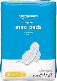 Maxi Pads Regular w/Wings Size 1, 36/Pack