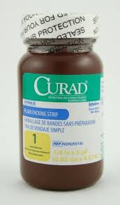 Plain Packing Strip, 1/2" x 5yd, Sterile, 1/Bottle