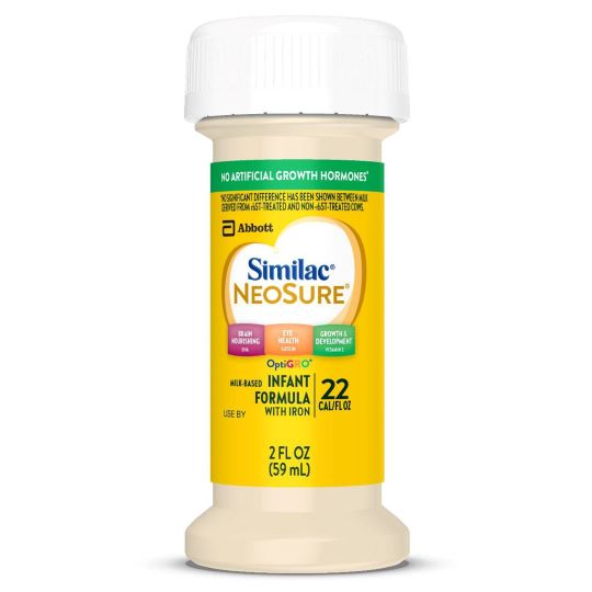 Similac NeoSure Milk-Based Infant Formula w/Iron, For Premature Babies, Read to Feed, 2fl oz. Bottles, 48/Case