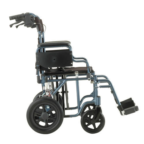 Heavy Duty Lightweight Transport Wheelchair 400 Lbs. w/Footrests, Each