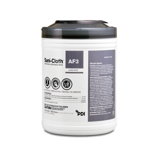 Sani-Cloth Germicidal Disposable Wipe, AF3 Large Wipe, Expired/Discounted, 160 Wipes/Tub
