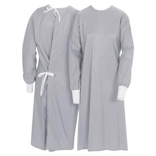 Surgical Gown, Resuable, Long Sleeved, Cuff, Back Tie, Gray, Large, 22/Box