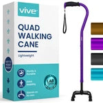 Quad Small Base Walking Cane w/Strap Purple Each