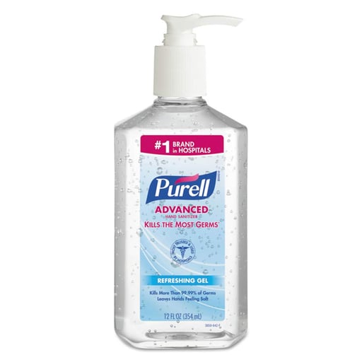 Purell Advanced Hand Sanitizer Gel 12fl oz. Pump Bottle, 1/Ea