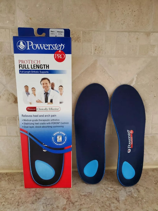 Powerstep Pro Full Length Orthotic Shoe Insole, Size G Men's 10-10.5, One Pair