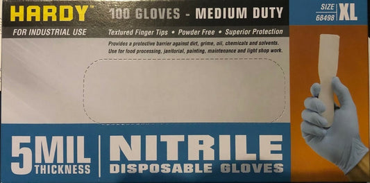 Nitrile Disposable Gloves, 5 Mil Thickness, Textured Fingertips, XL, 1000/Case