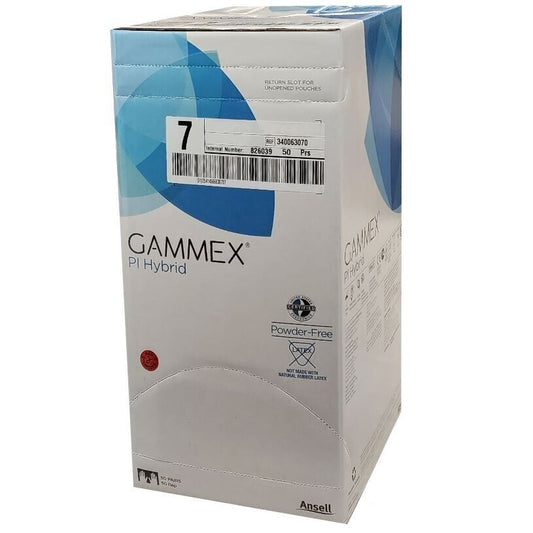 Surgical Gloves, Gammex PI Hybrid Non-Latex, Size 7, 50 Pairs/Box