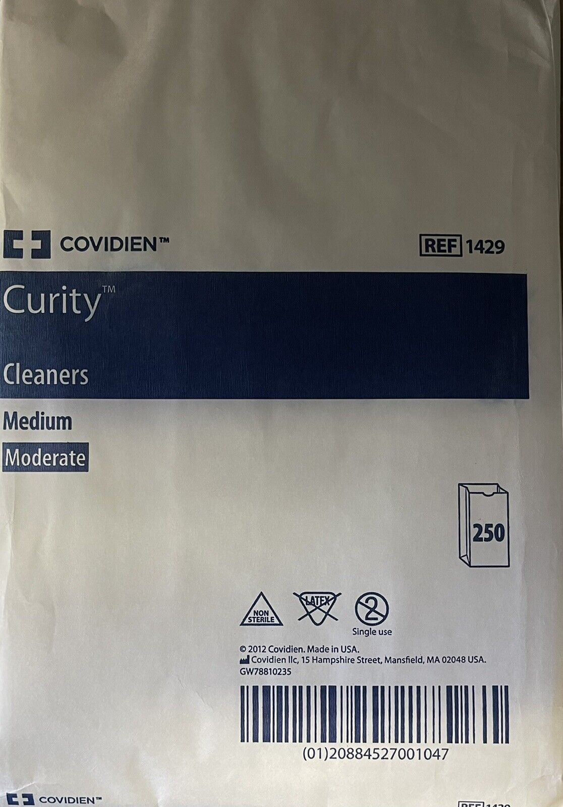 Curity Cleaners, Medium 7" x 13", 250 Sheets/Pack, 2 Packs/Box