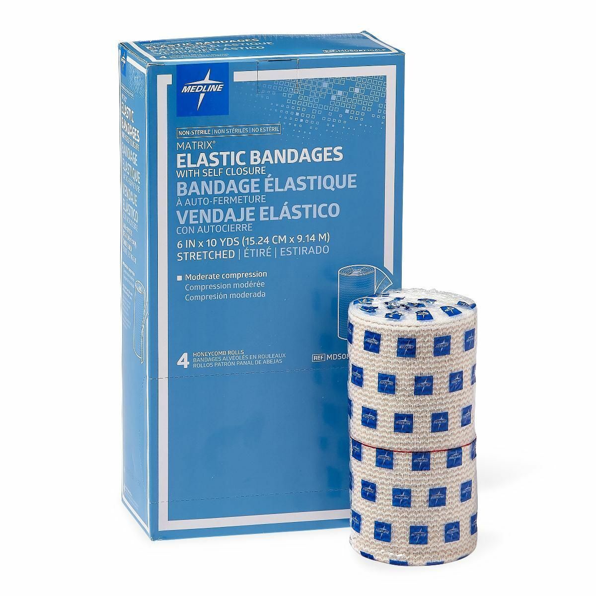 Matrix Elastic Bandages with Self Closure, 6" x 10yds, 4/Box