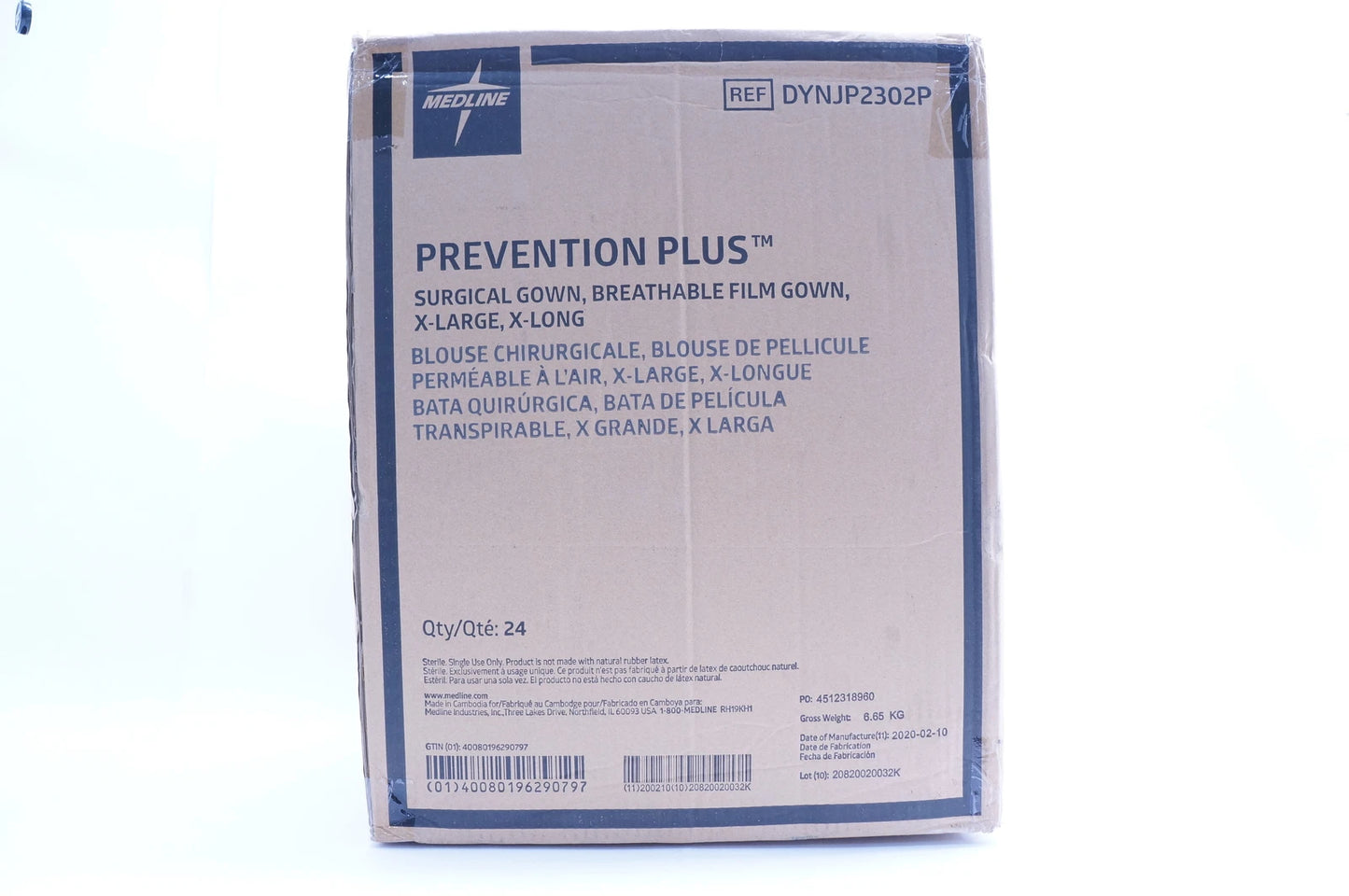 Surgical Gown, Film, X-Long,  X Large, 24/ Case