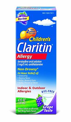 Children's Claritin Allergy, Grape, 1fl oz 30mL Sample Size Bottle, 3 Bottles/Pack