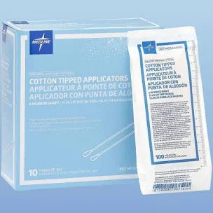 Cotton Tipped Applicators, 3" Wood Shaft, Non-Sterile, 100/Packs 10 Packs/Box