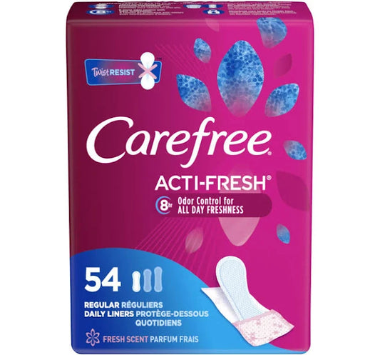 Carefree Acti-Fresh Liners, Fresh Scent, 54/Pack