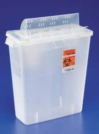 SharpSafety In-Room Sharps Container w/Lid, Clear 5 qt, Each