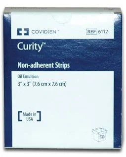 Curity Non-Adherent Strips, Oil Emulsion, 3" x 3", Sterile, 29/Box