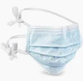 Surgical Mask, Insta-Gard Latex-Free, Blue w/Ties, 50/Box