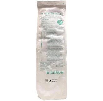 Y-Type Blood Set With Two Non-Vented Spikes, 170um Blood Filter, Spin-Lock Connector, 10 Drops/mL, Sterile, 47/Box