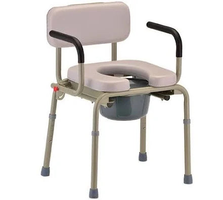 Heavy Duty Padded Drop Arm Chair Commode, Each