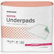 Ultra Absorbency Underpads 30" x 36", 10/Pack