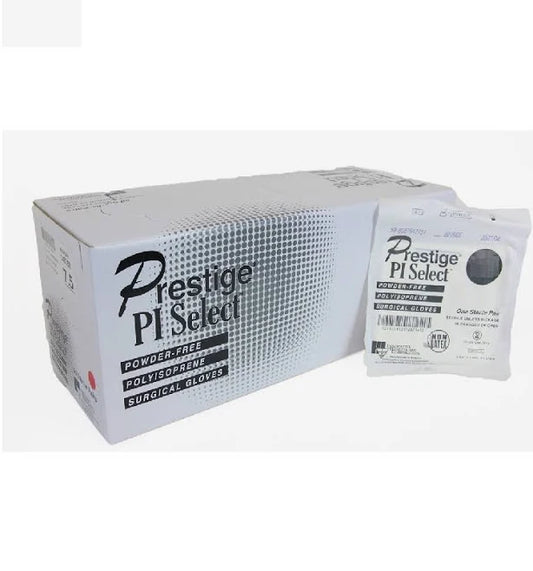 Surgical Gloves, Prestige PI Select Polyisoprene, Size 8, 50 Pairs/Box