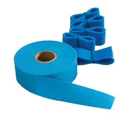 Tourniquet 1" x18", Blue, Smooth, Rolled, Perforated, Latex Free, 25/Box