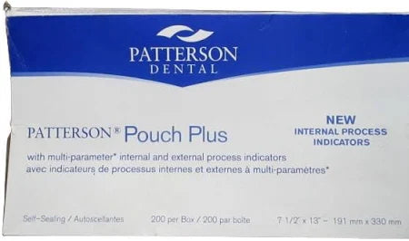 Pouch Plus, Self-Sealing Sterilization Pouches w/Process Indicators, 7 1/2" x 13", 200/Box