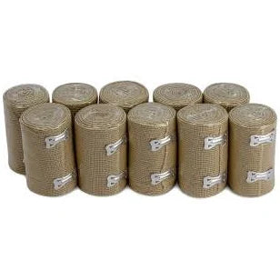 Reinforced Elastic Bandage w/Clips, 3" x 4.5yds., 10/Pack