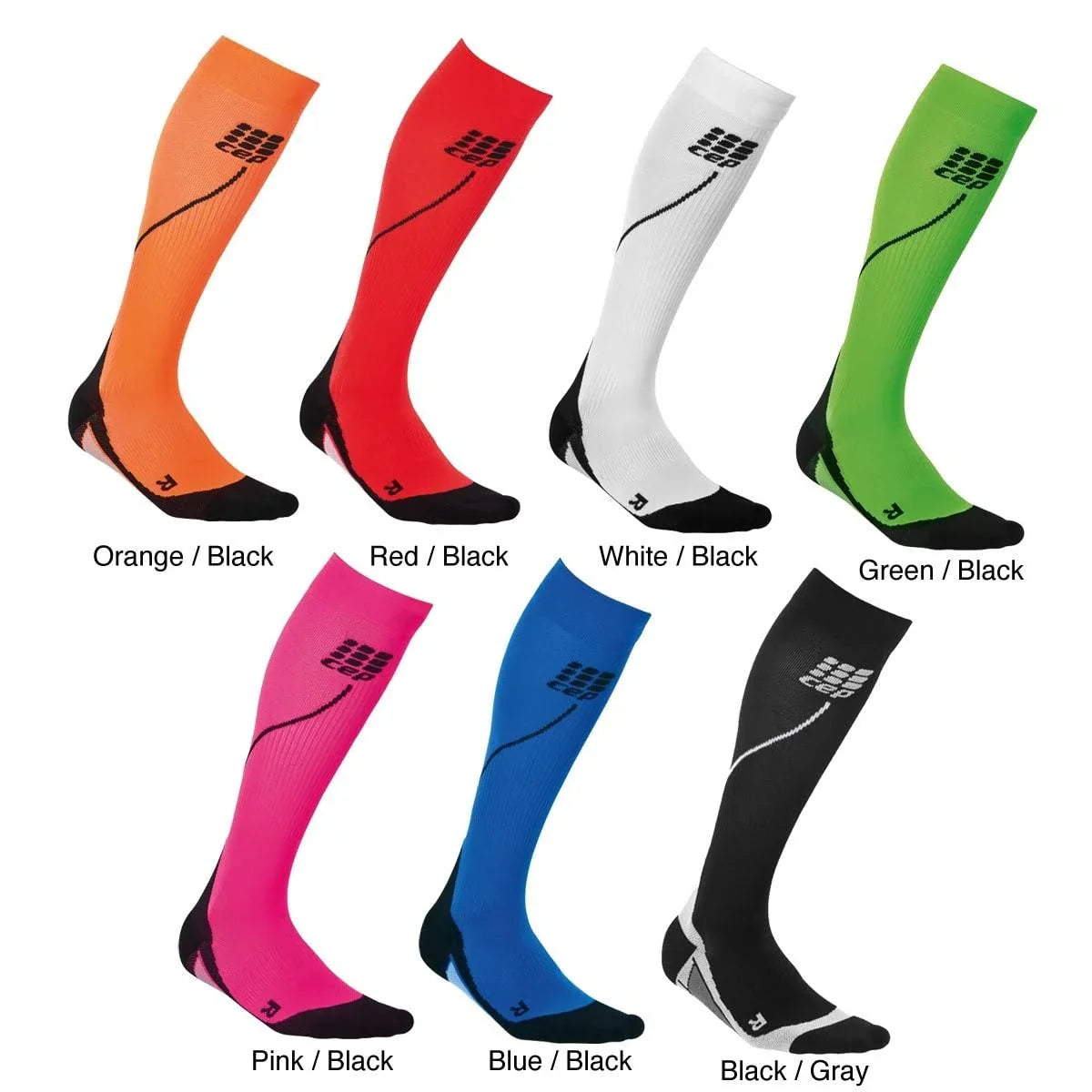 CEP The Run Compression Socks 4.0, Women's Size 4, 15.5-17.5" Circumference, Assorted Colors, 1/ea
