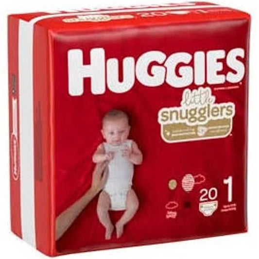 Diapers, Huggies Little Snugglers, Size 1 up to 14lbs, 20/Pack