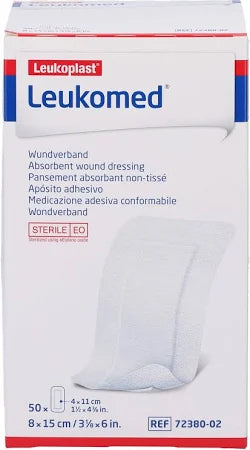 Leukomed Absorbent Wound Dressing, 4" x 11 7/8", 50/Box