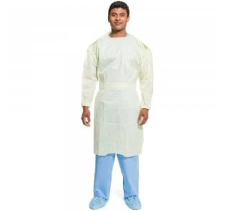Gown Isolation Large Yellow Elastic Cuff, 100/Case