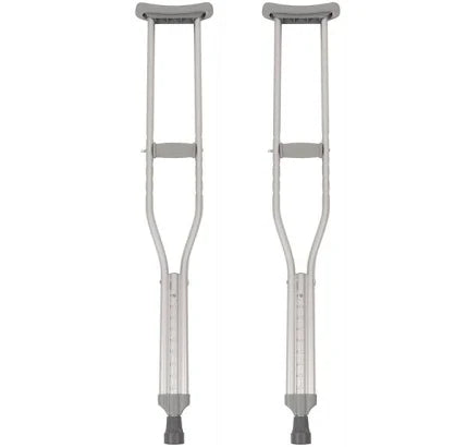 Crutch Alum Standard Adult, 5'2" To 5'10", 1/ Pair