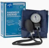 Handheld Aneroid Sphygmomanometer, Nylon Cuff, Large Adult, 1/ea