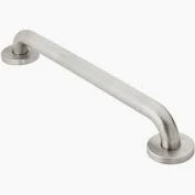 Grab Bar 16"x1.25" Brushed Stainless Steel, Each