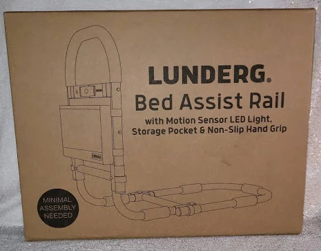 Lunderg Bed Rails w/Motion Sensor LED Light Non-Slip Hand Grip, 1/Box