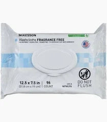 Pre-Moistened Washcloths Unscented 12.5"x7.5" 96/Pack