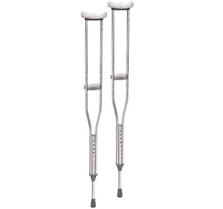 Crutch Alum Quick ADJ Short, 4,6" To 5,2", 1/Pair