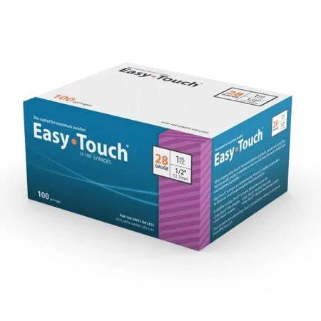 U-100 Insulin Syringes, 28G x .5mL x 1/2", Sterile, 500/Case