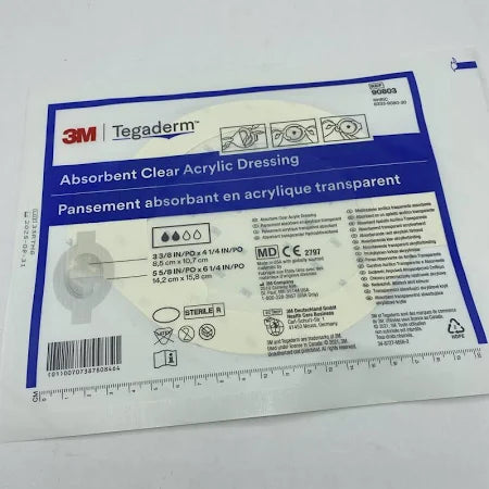Tegaderm Absorbent Clear Acrylic Dressing Oval Pad 2.3/8" x 3", Overall 4.3/8" x 5" Sterile, 10/Box