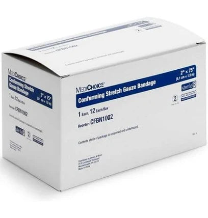 Conforming Stretch Gauze Bandage 2" X 75", Sterile, 12/Box