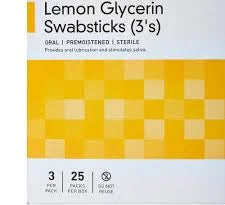 Lemon-Glycerin Swabsticks 3/Pack 25 Pack/Box