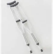 Crutches, Aluminum Push-Button Adjustable, Tall Adult 5'10"-6'6", 300lbs Max, New, 1/Pair